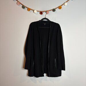 Talbots black knit open sweater blazer